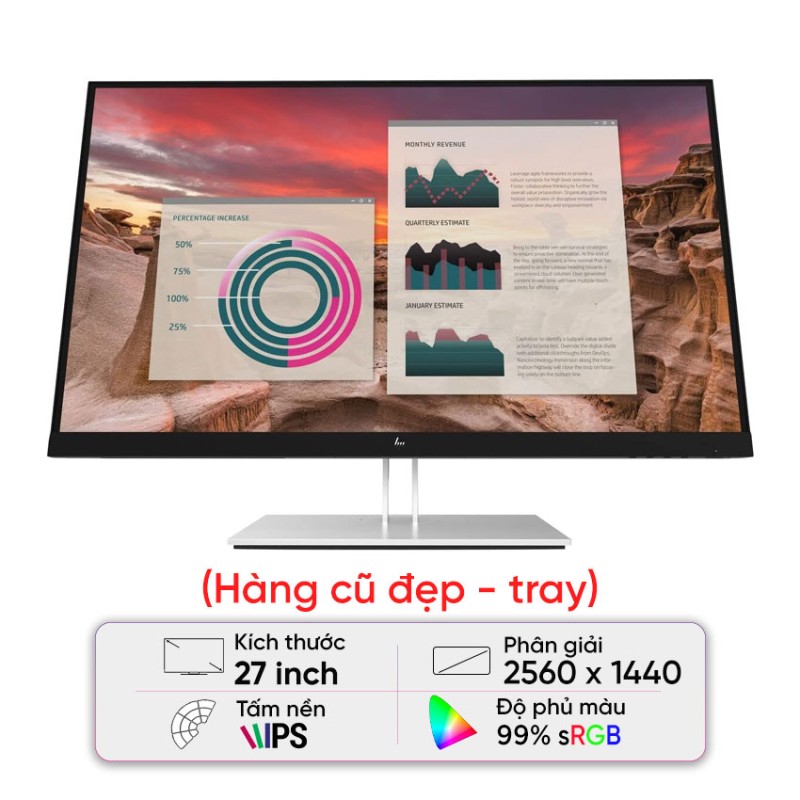 Màn hình HP E27U G4 (27 inch/QHD/IPS/60Hz/5ms) - Cũ đẹp