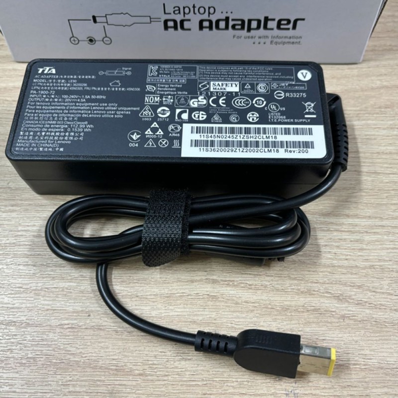 sạc pin laptop Lenovo 20V-4.5A 90W chân vuông chính hãng TTA