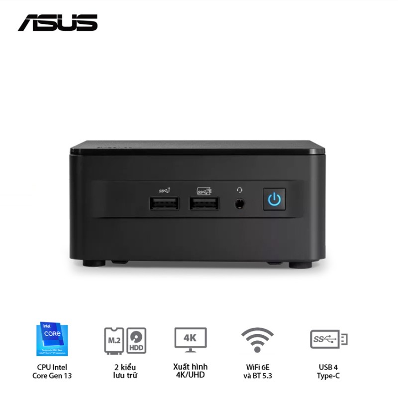 Bộ Mini PC Intel NUC13 PRO Tall RNUC13ANHI300000i (i3-1315U/ 2xDDR4-3200 / 3xNVMe, SATA/ 2x HDMI 2.1/2x DP 1.4a/ VESA MOUNT)