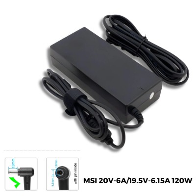 Sạc Laptop MSI 20V-6A 120W đầu kim nhỏ 4.5 x 3.0mm