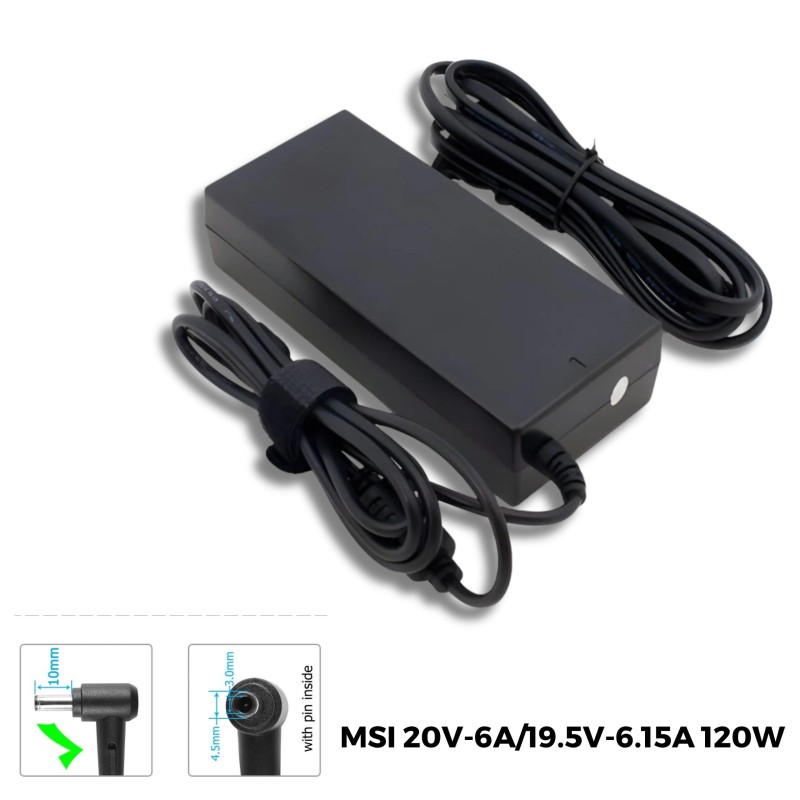 Sạc Laptop MSI 20V-6A 120W đầu kim nhỏ 4.5 x 3.0mm