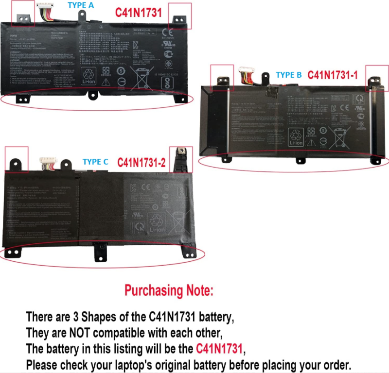 PIN asus GL504/ C41N1731 Zin