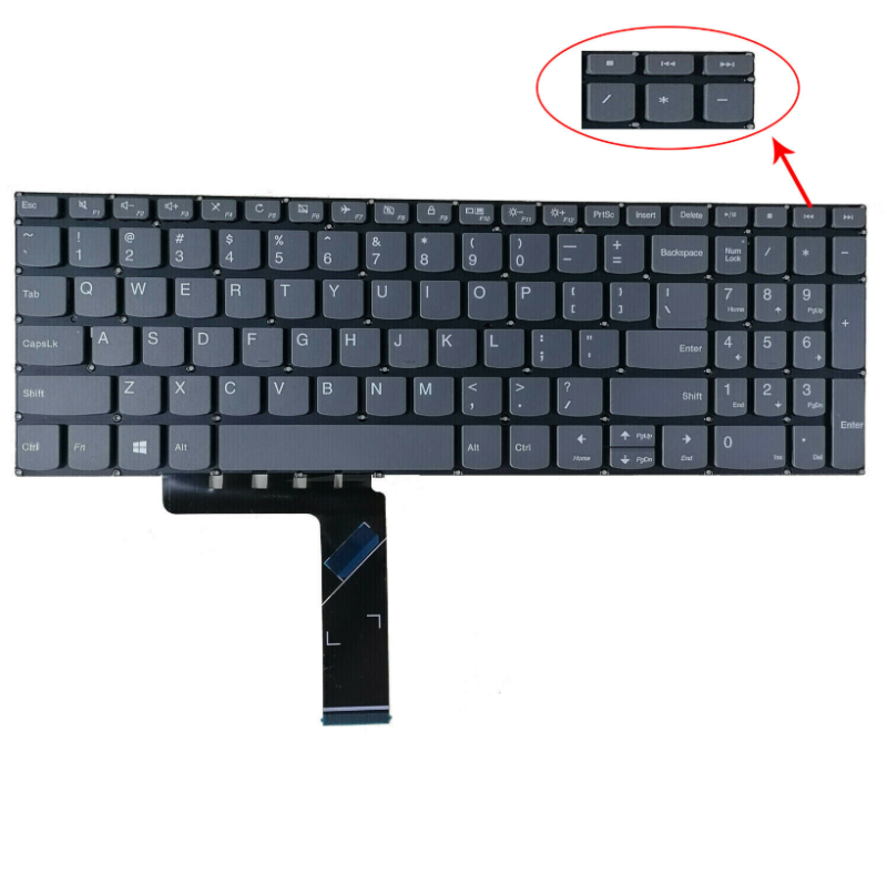 Bàn phím Lenovo 320-15 cáp giữa original ko led, ko nút nguồn