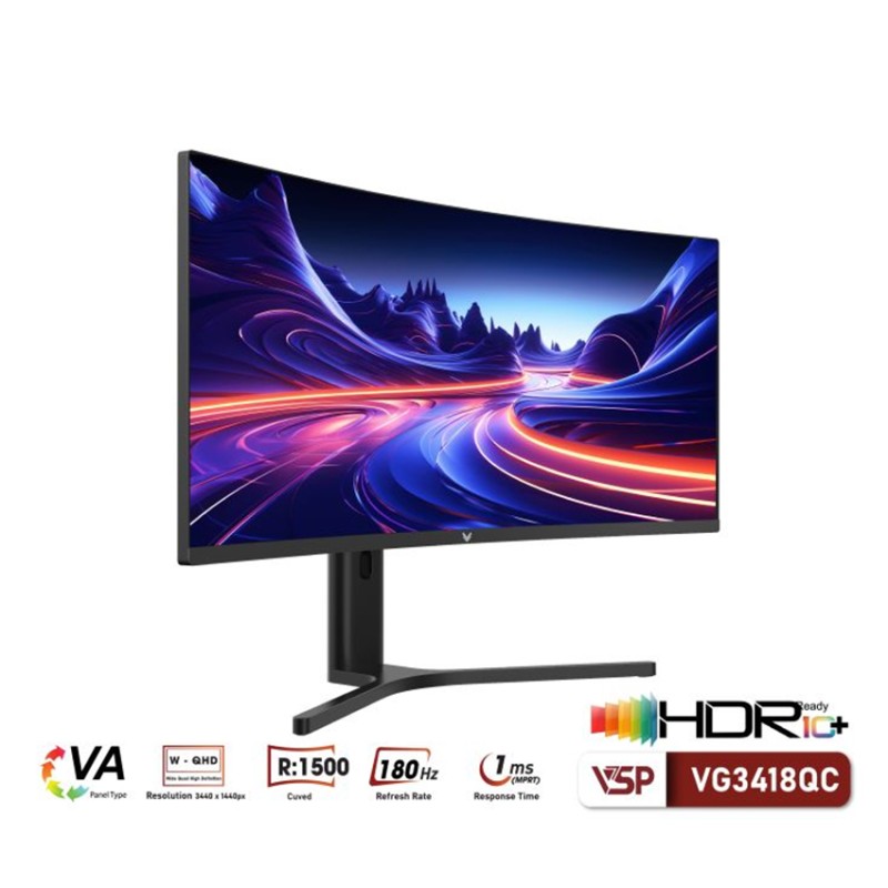 Màn hình VSP VG3418QC (34 inch/WQHD/VA/180Hz/1ms/cong)