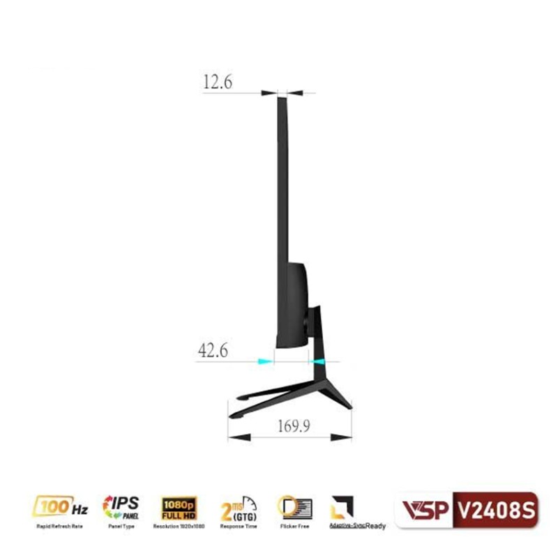 Màn hình VSP V2408S (23.8 inch/FHD/IPS/100Hz/2ms/black)