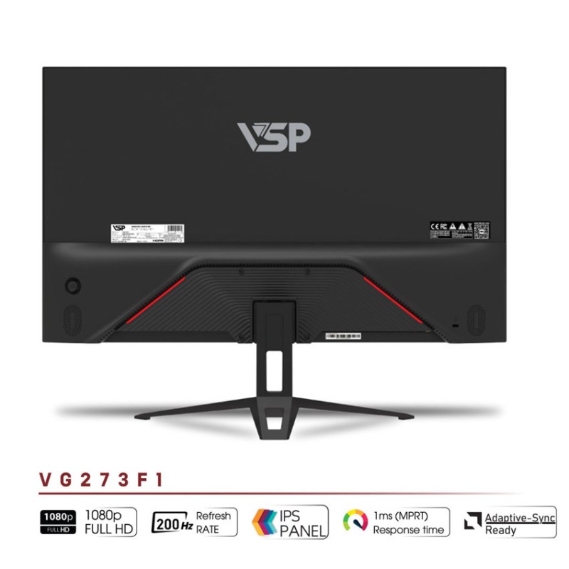 Màn hình VSP VG273F1 Black (27 inch/FHD/IPS/200Hz/1ms)