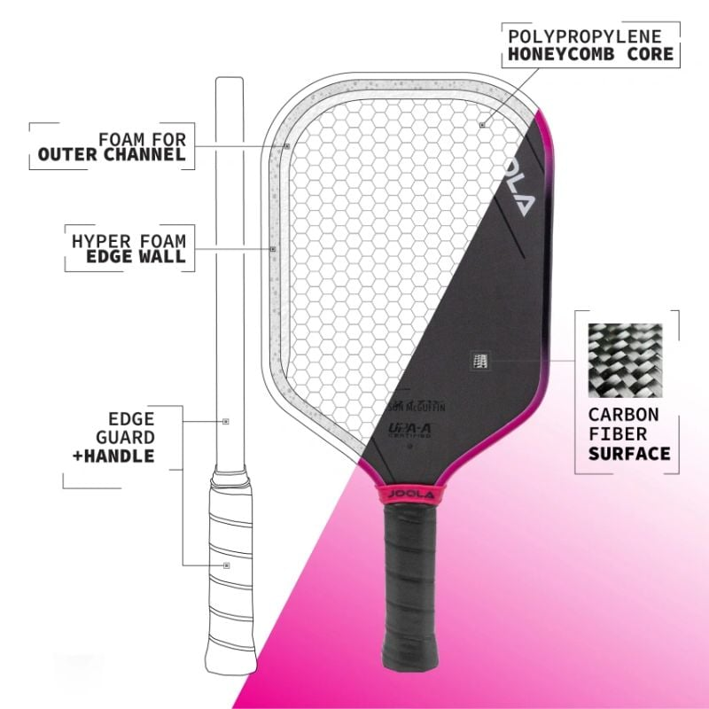 Vợt Pickleball Joola Tyson McGuffin Magnus 3S 14mm - Pink