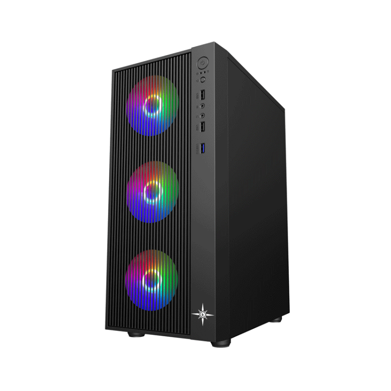Vỏ case KENOO ESPORT AF13 - 3F Black (Mid Tower / Màu Đen)