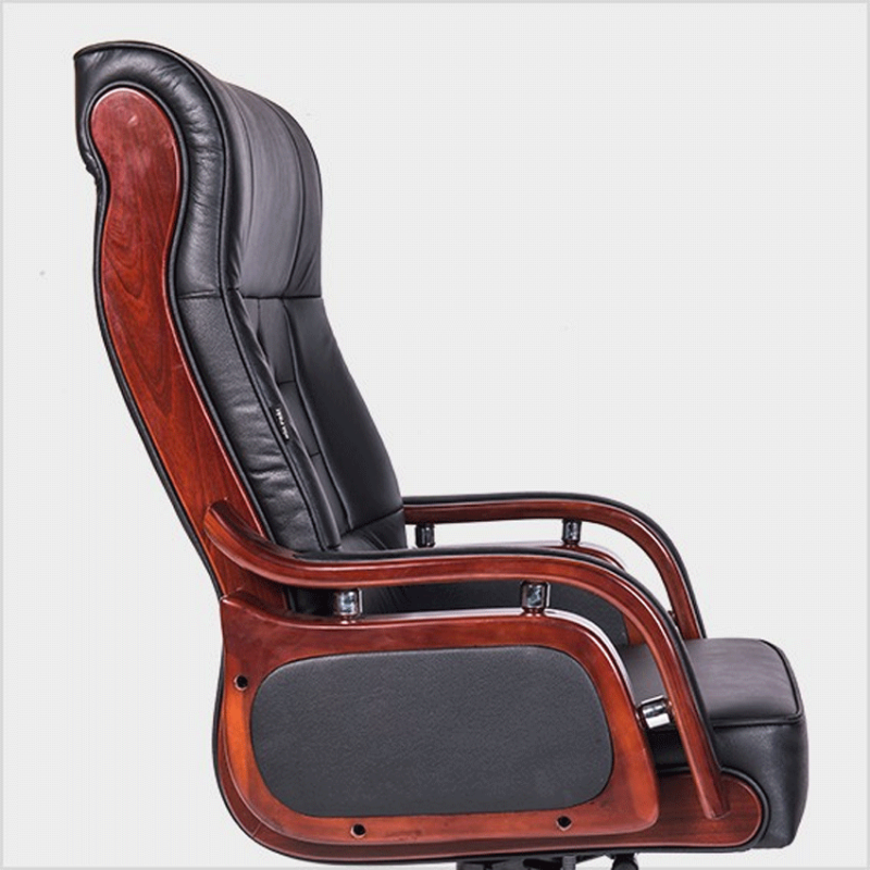 Ghế lãnh đạo cao cấp THE ONE TQ09 (Đệm bọc da thật/Chân tay gỗ sơn)