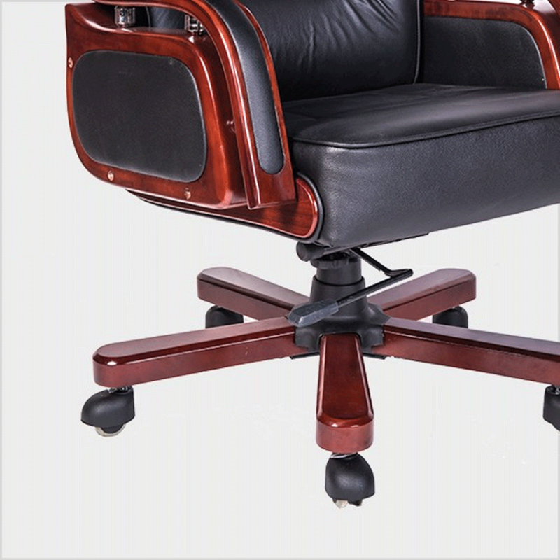 Ghế lãnh đạo cao cấp THE ONE TQ09 (Đệm bọc da thật/Chân tay gỗ sơn)