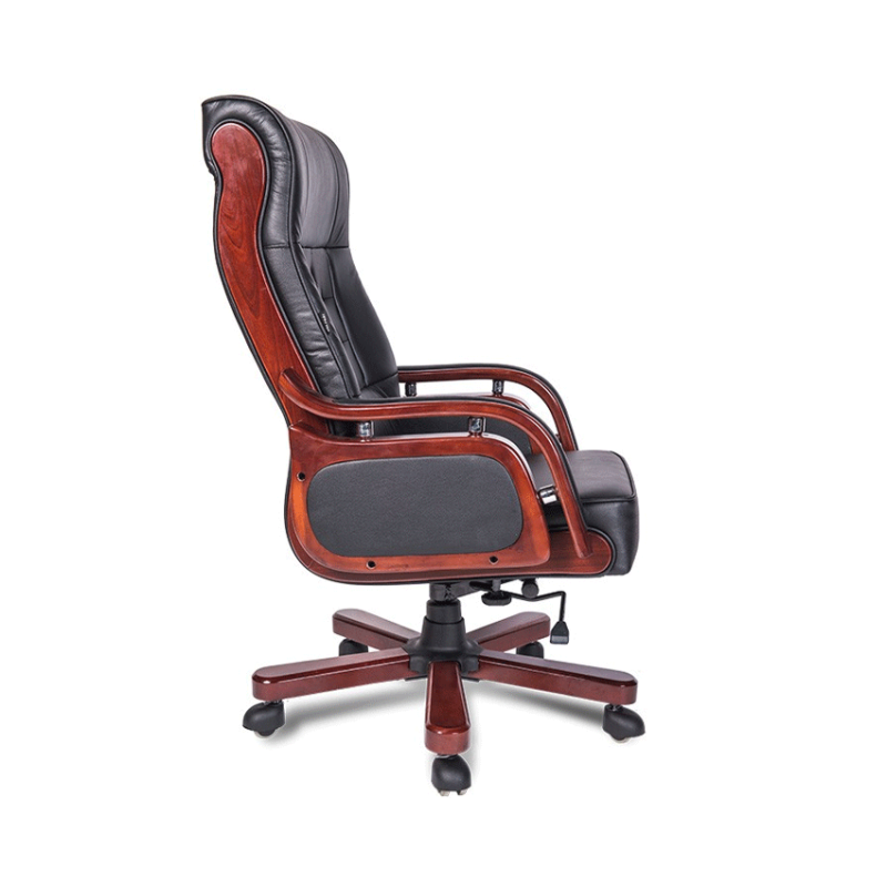 Ghế lãnh đạo cao cấp THE ONE TQ09 (Đệm bọc da thật/Chân tay gỗ sơn)