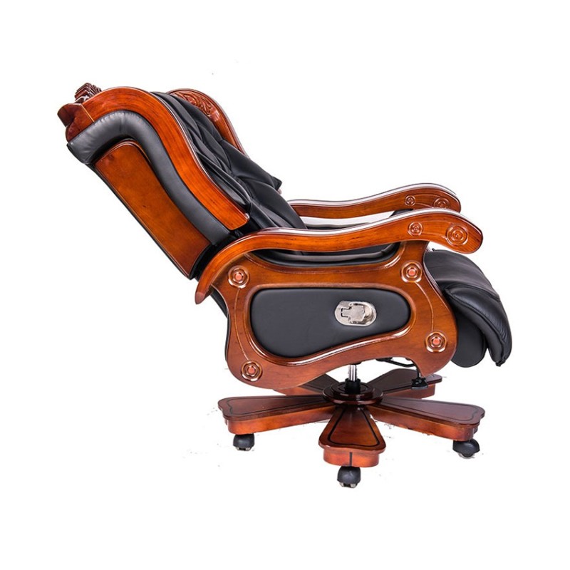Ghế lãnh đạo cao cấp THE ONE TQ22 (Đệm bọc da thật/Chân tay gỗ)