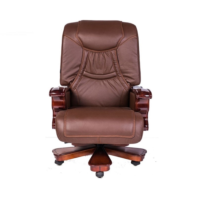Ghế lãnh đạo cao cấp THE ONE TQ20 (Đệm bọc da thật/Chân tay gỗ)