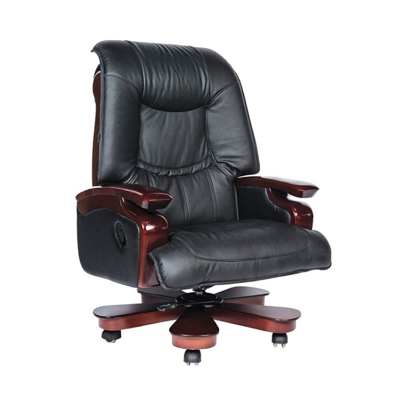 Ghế lãnh đạo cao cấp THE ONE TQ24 (Đệm bọc da thật/Chân tay gỗ)