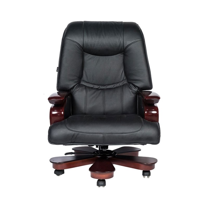 Ghế lãnh đạo cao cấp THE ONE TQ24 (Đệm bọc da thật/Chân tay gỗ)