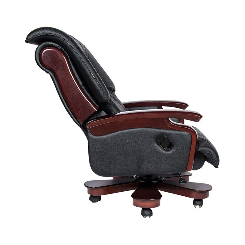 Ghế lãnh đạo cao cấp THE ONE TQ24 (Đệm bọc da thật/Chân tay gỗ)