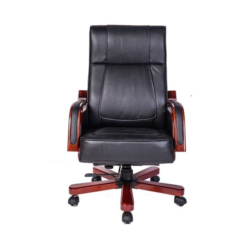 Ghế lãnh đạo cao cấp THE ONE TQ12 (Đệm bọc da thật/Chân tay gỗ)