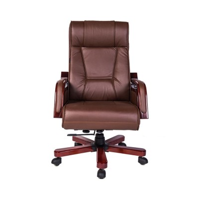 Ghế lãnh đạo cao cấp THE ONE TQ11 (Đệm bọc da thật/Chân tay gỗ)