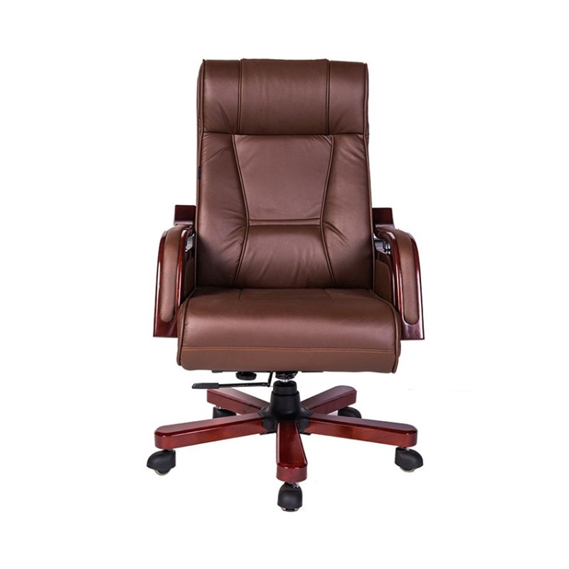 Ghế lãnh đạo cao cấp THE ONE TQ11 (Đệm bọc da thật/Chân tay gỗ)