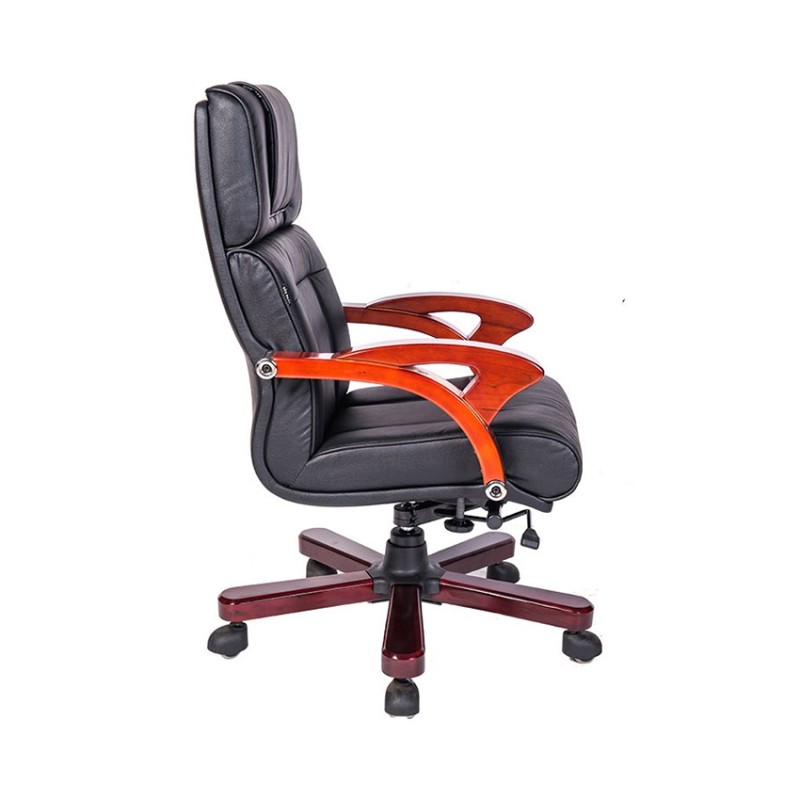 Ghế lãnh đạo cao cấp THE ONE TQ10 (Đệm bọc da thật/Chân tay gỗ)