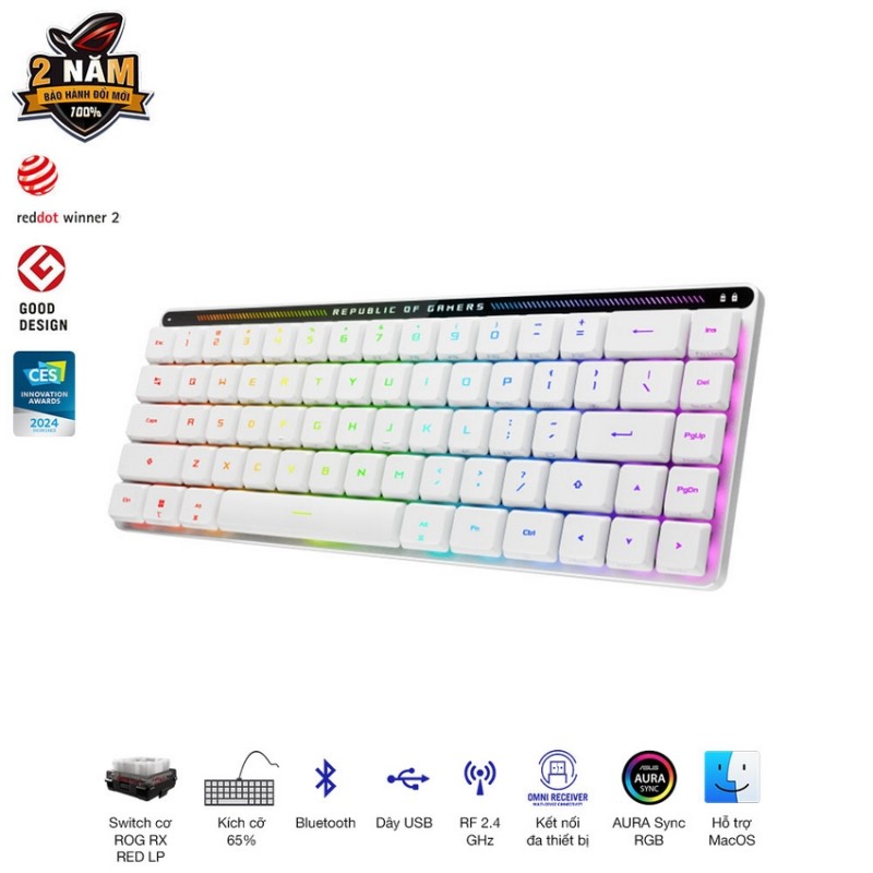 Bàn phím Gaming Asus ROG FALCHION RX LP RED _ 90MP03EC-BKUA10