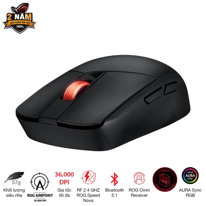 Chuột gaming Asus ROG Strix Impact III WL _ 90MP03D0-BMUA00