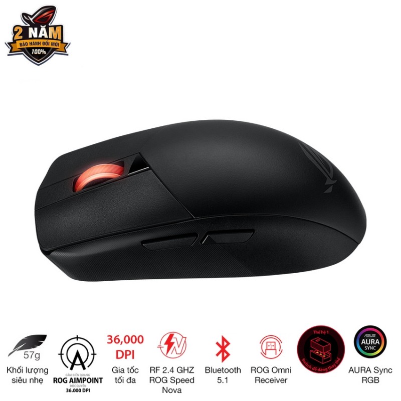 Chuột gaming Asus ROG Strix Impact III WL _ 90MP03D0-BMUA00