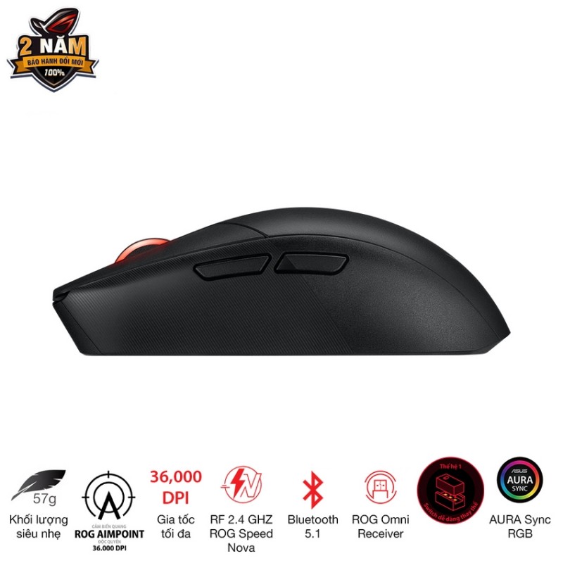 Chuột gaming Asus ROG Strix Impact III WL _ 90MP03D0-BMUA00