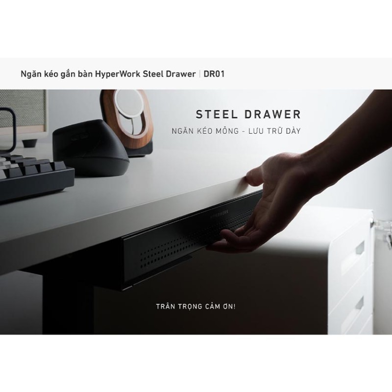 Ngăn kéo gắn bàn HyperWork HPW-BLK Đen