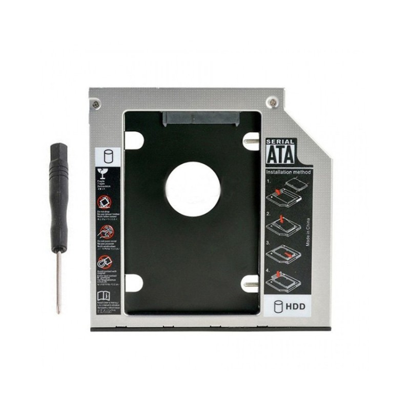 Khay lắp ổ cứng SSD Caddy Bay nhôm dày 12.7mm cho Laptop qua khay CD (loại dày)