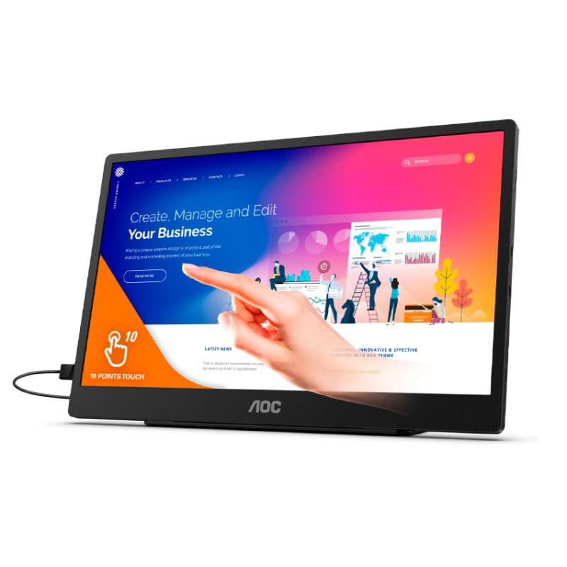 Màn hình di động AOC 16T20 (15.6 inch/FHD/IPS/60Hz/USB-C/loa)