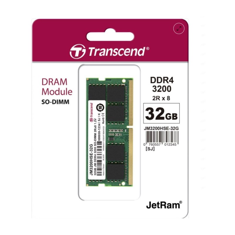 Ram Laptop Transcend (JM3200HSE-32GB) 32GB (1x32GB) DDR4 3200MHz