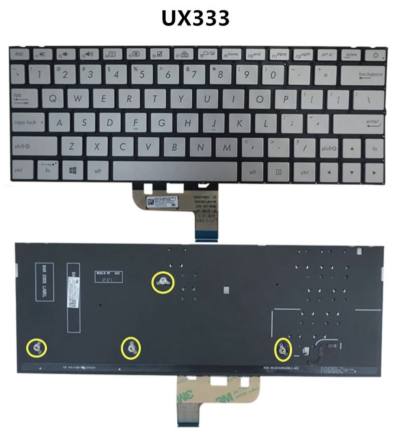 Bàn phím Asus UX334 bạc zin