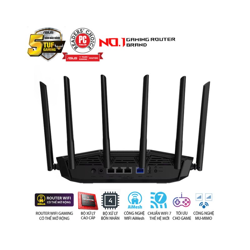 Bộ Phát Wifi 7 ASUS TUF-BE6500 Gaming