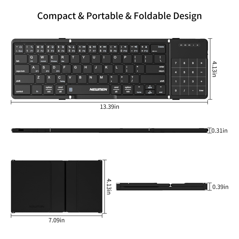 Bàn phím Bluetooth gập NEWMEN BK66 Foldable
