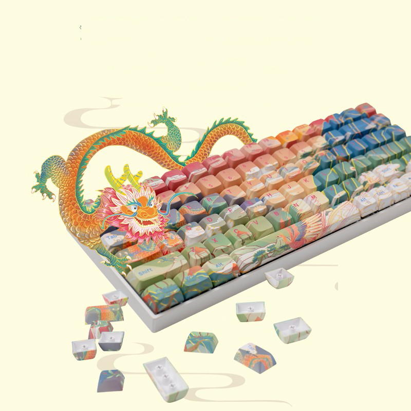 Bàn phím cơ không dây GM840Pro (Rồng & Phụng) – Dual mode , Deep Sea – Hush V3 Super Silent