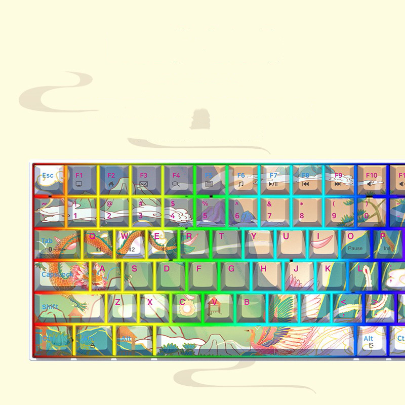 Bàn phím cơ không dây GM840Pro (Rồng & Phụng) – Dual mode , Deep Sea – Hush V3 Super Silent