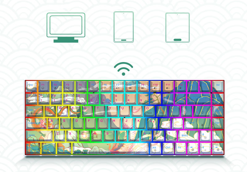 Bàn phím cơ không dây GM840Pro (Rồng & Phụng) – Dual mode , Deep Sea – Hush V3 Super Silent