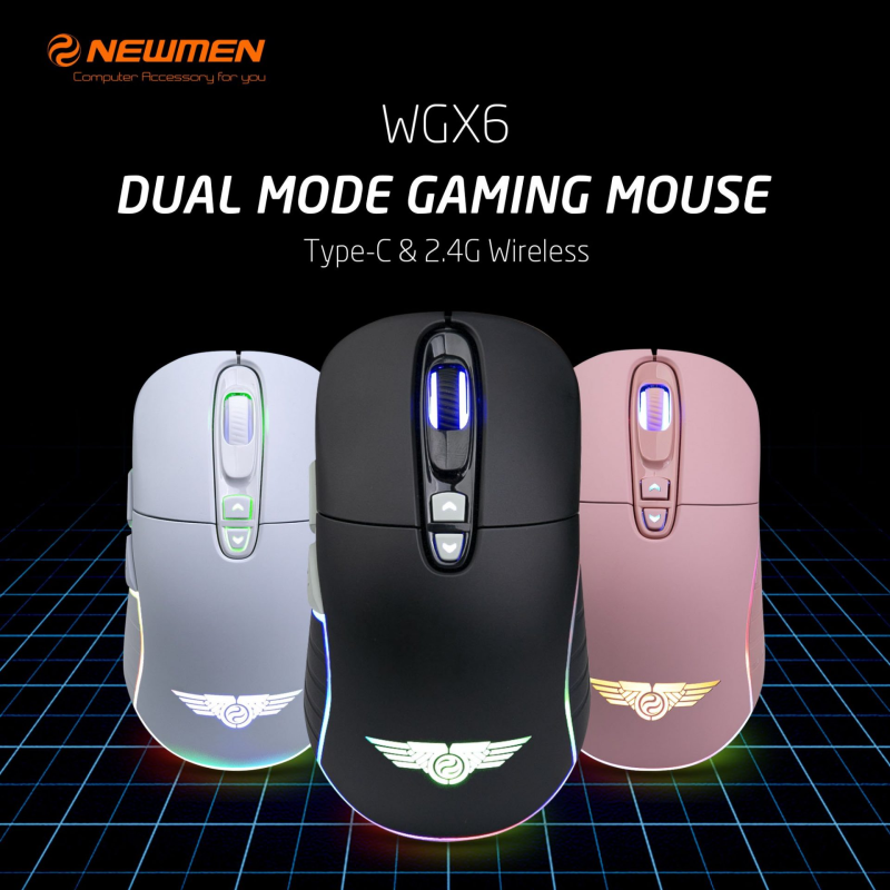 CHUỘT GAME KHÔNG DÂY PRO – DUAL MODE WGX6, WHITE