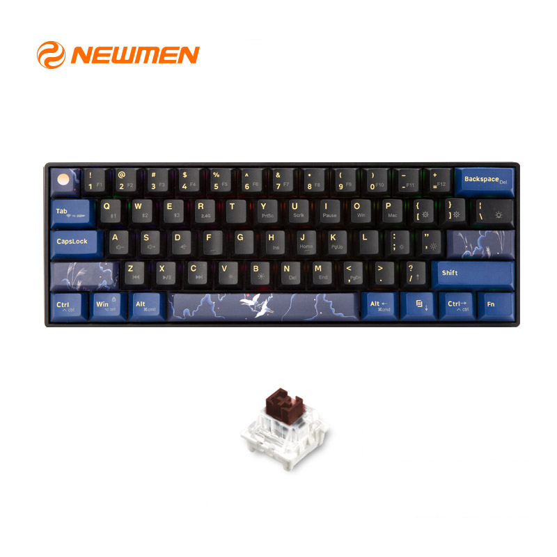 Bàn phím cơ không dây GM610Pro – Hạc vũ ánh trăng